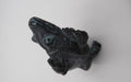 Petit bronze grenouille maman enfants sur le ventre et sur le dos