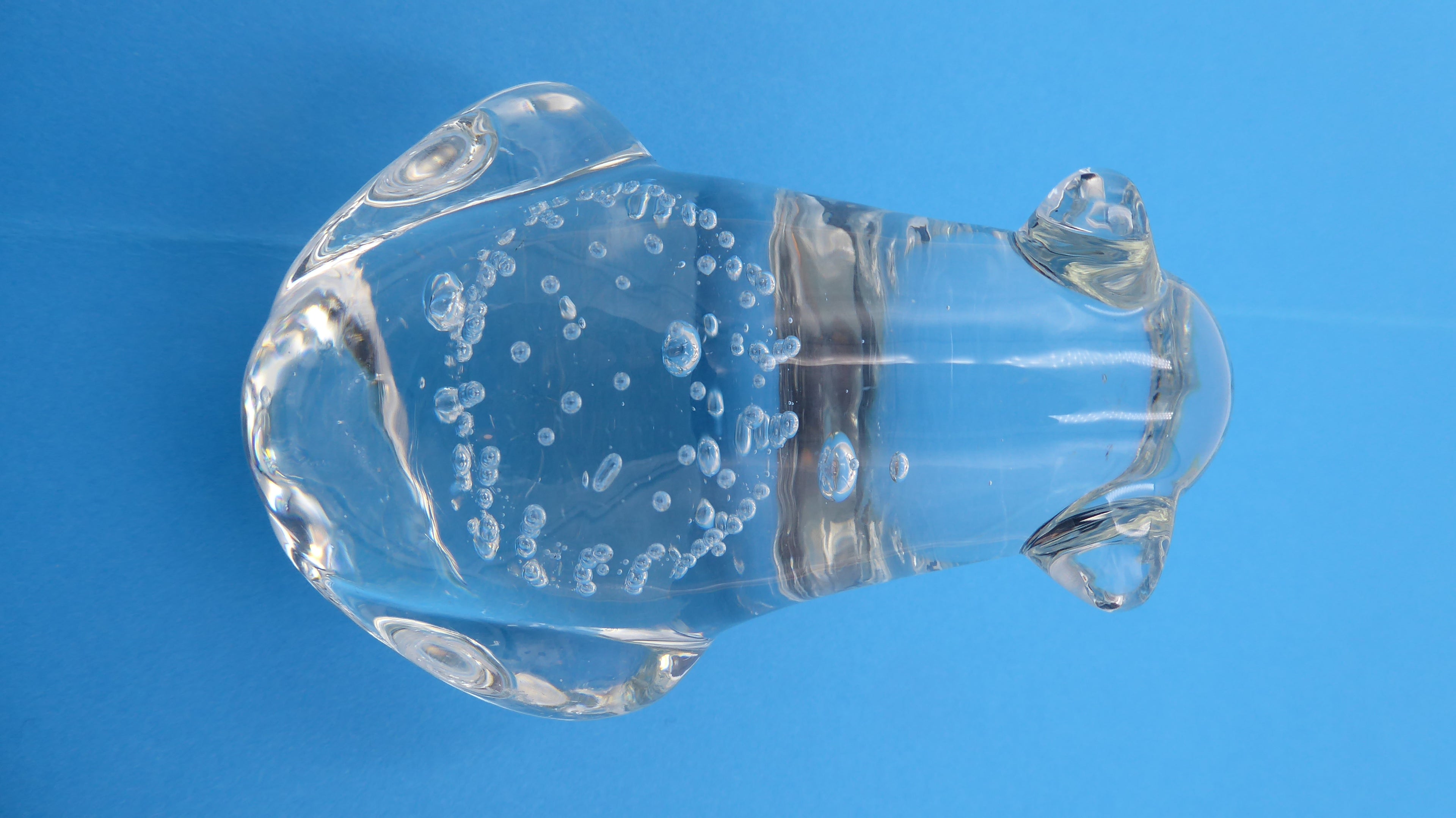 Presse papier en verre avec bulles