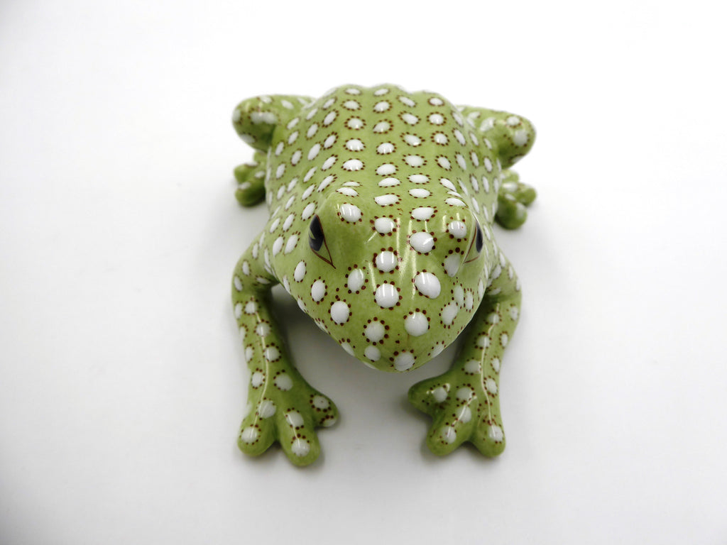 Grenouille chinoise verte à pois blancs