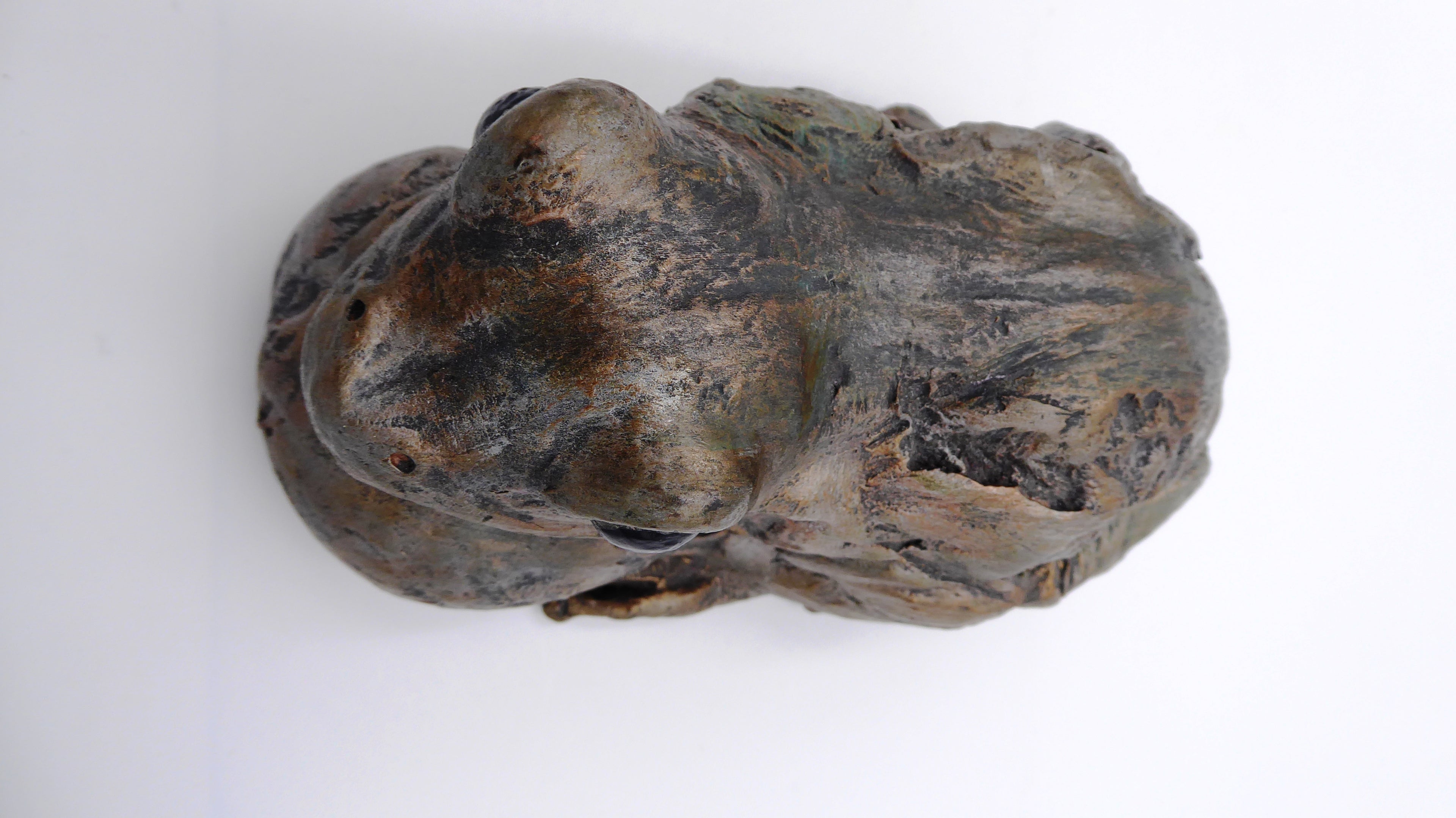 Grosse grenouille effet bronze vieili