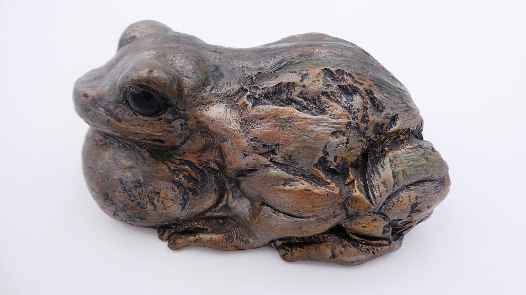 Grosse grenouille effet bronze vieili
