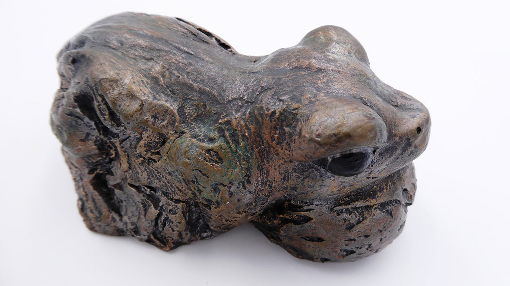 Grosse grenouille effet bronze vieili
