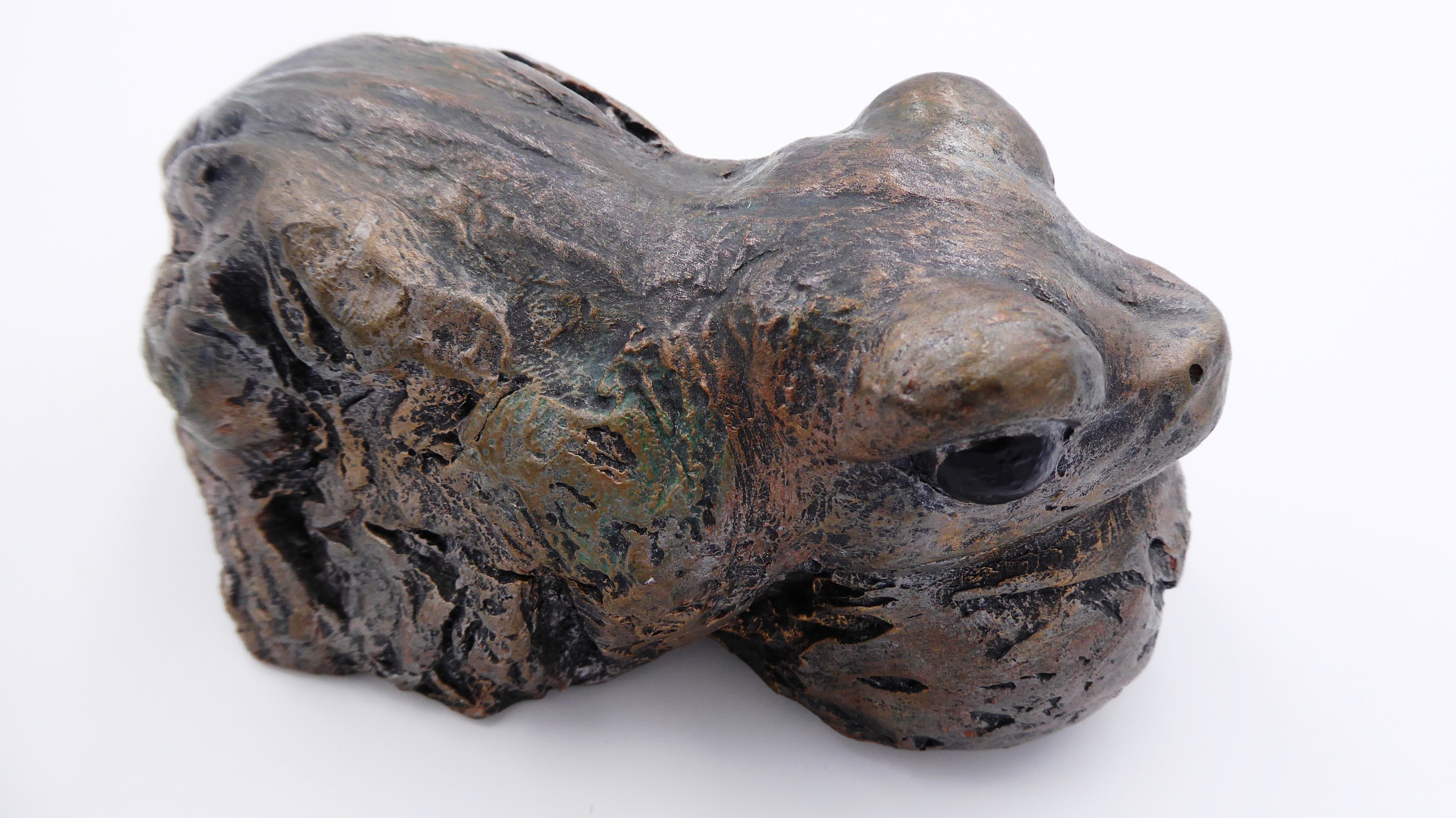 Grosse grenouille effet bronze vieili