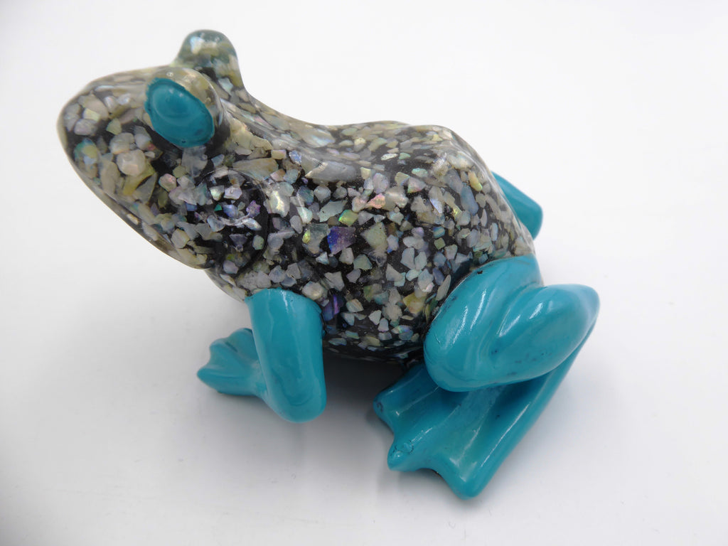 Grenouille à décor paillettes argent