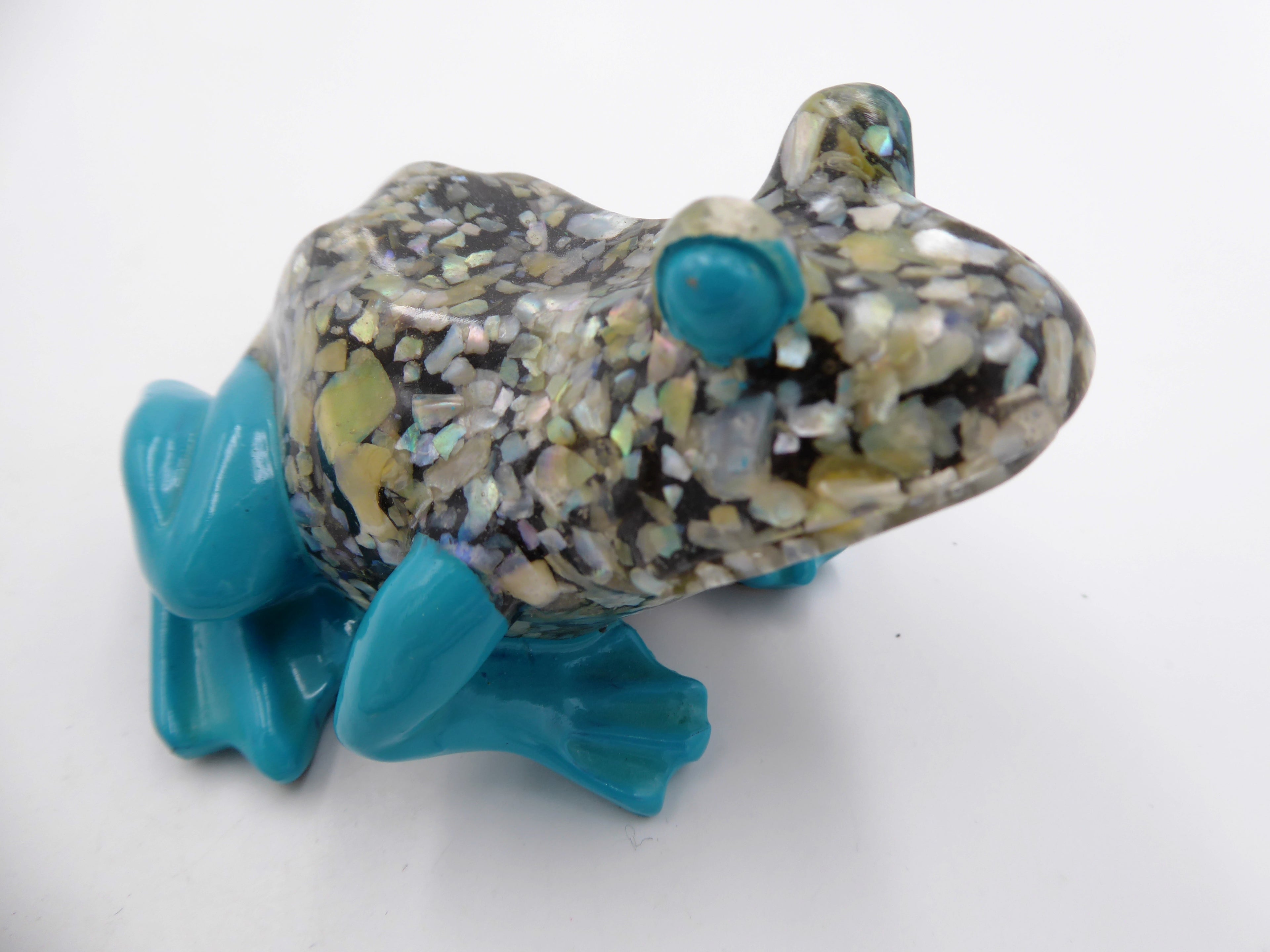 Grenouille à décor paillettes argent