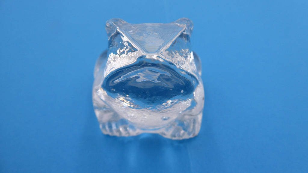 Vieille grenouille en verre