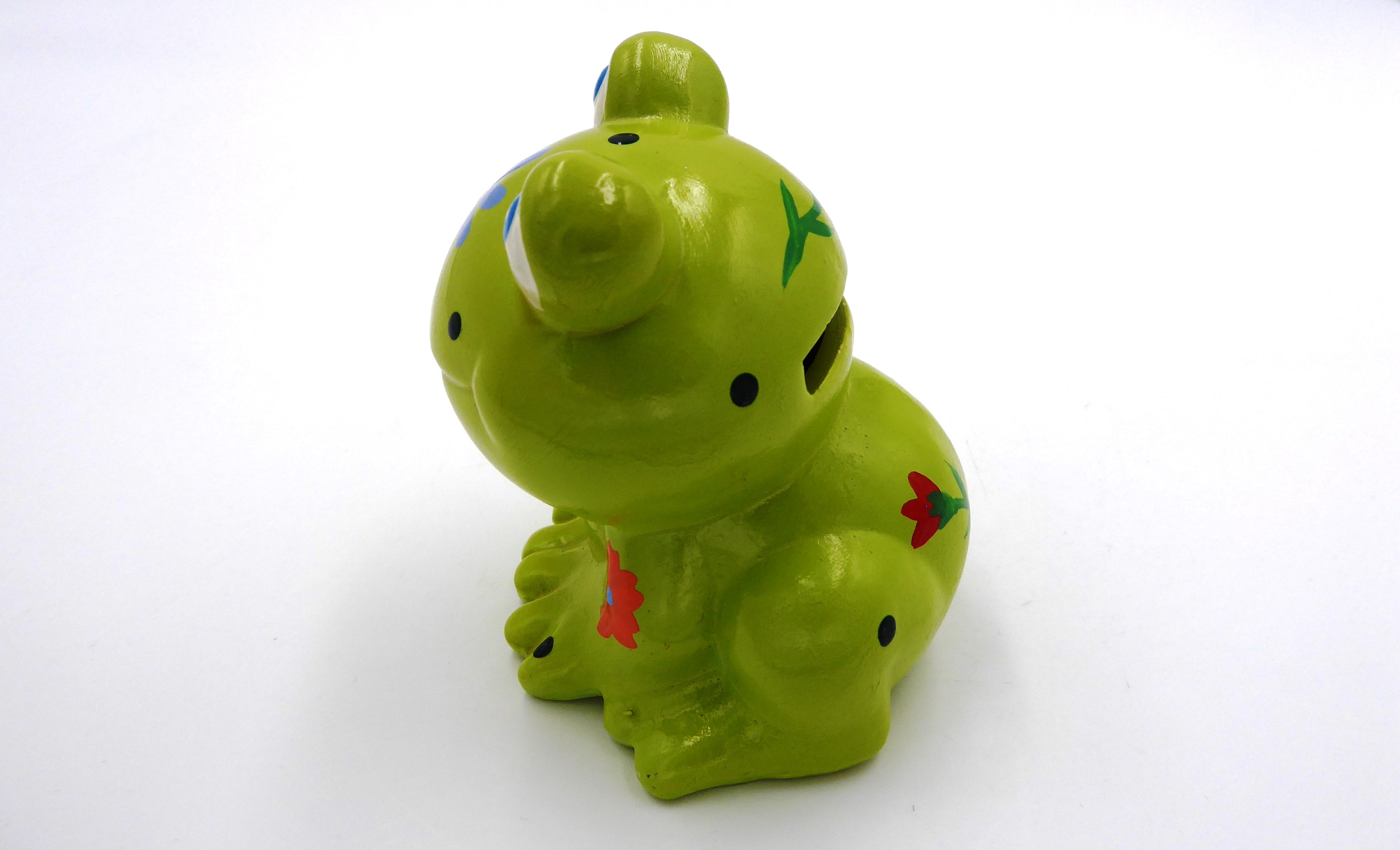Petite tirelire en céramique verte