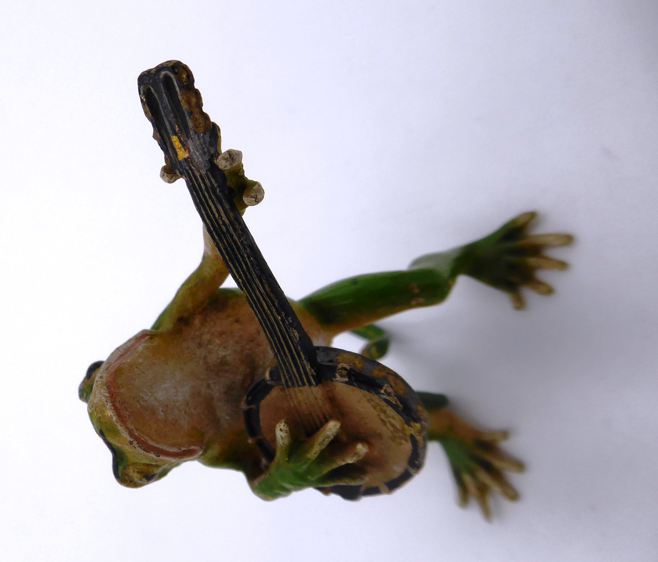 Couple de grenouille en plomb peint