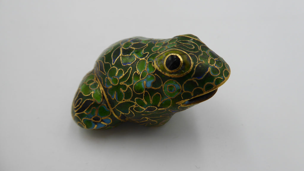 Grenouille en laiton émaillé