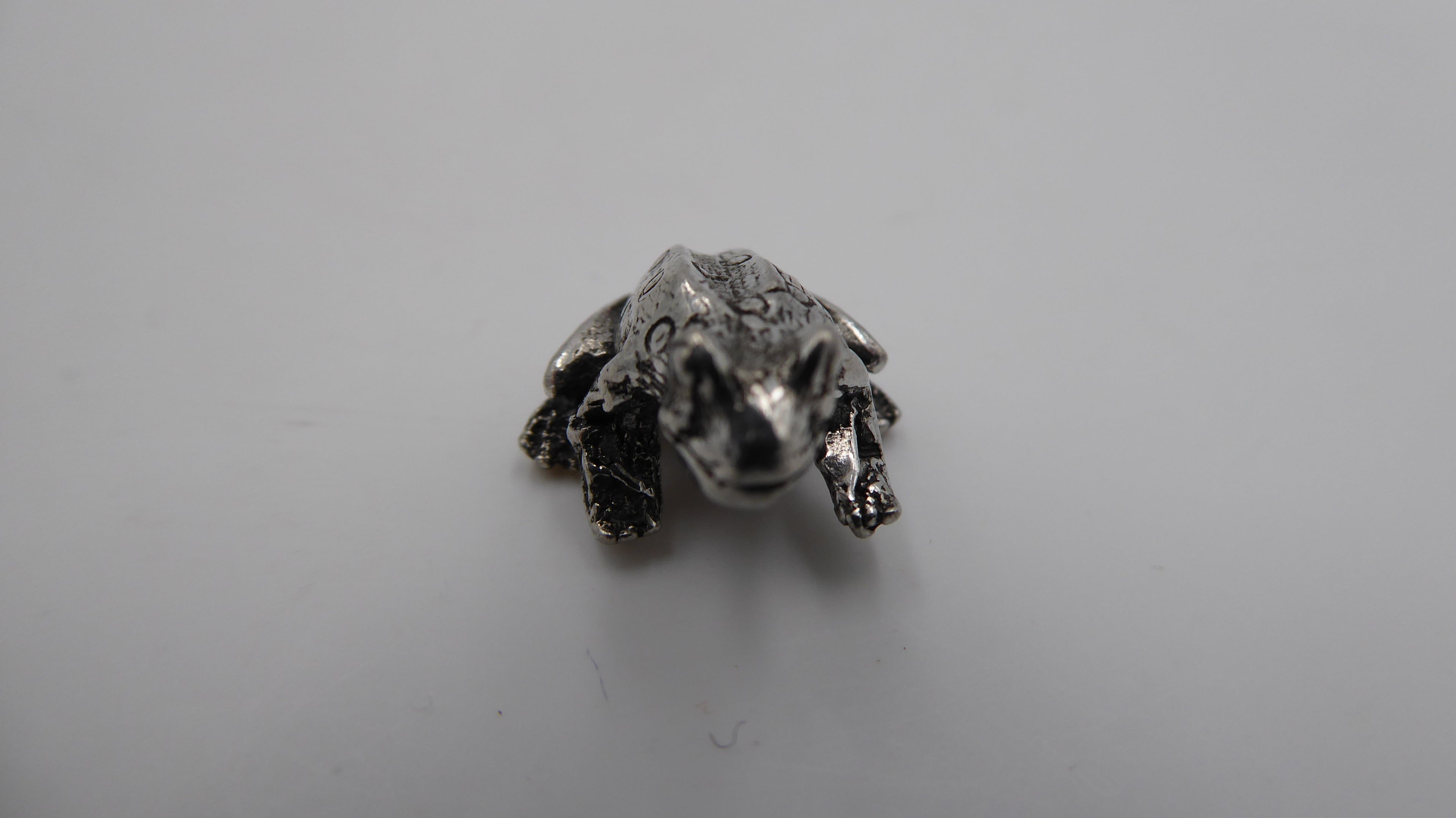 Minuscule grenouille en étain