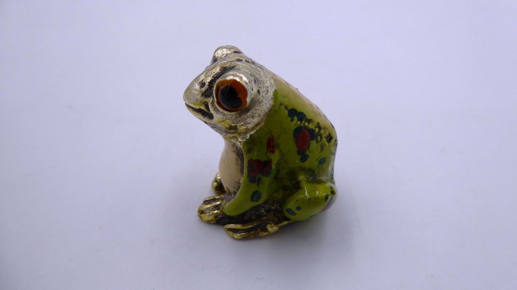 Grenouille en plomb richement peinte