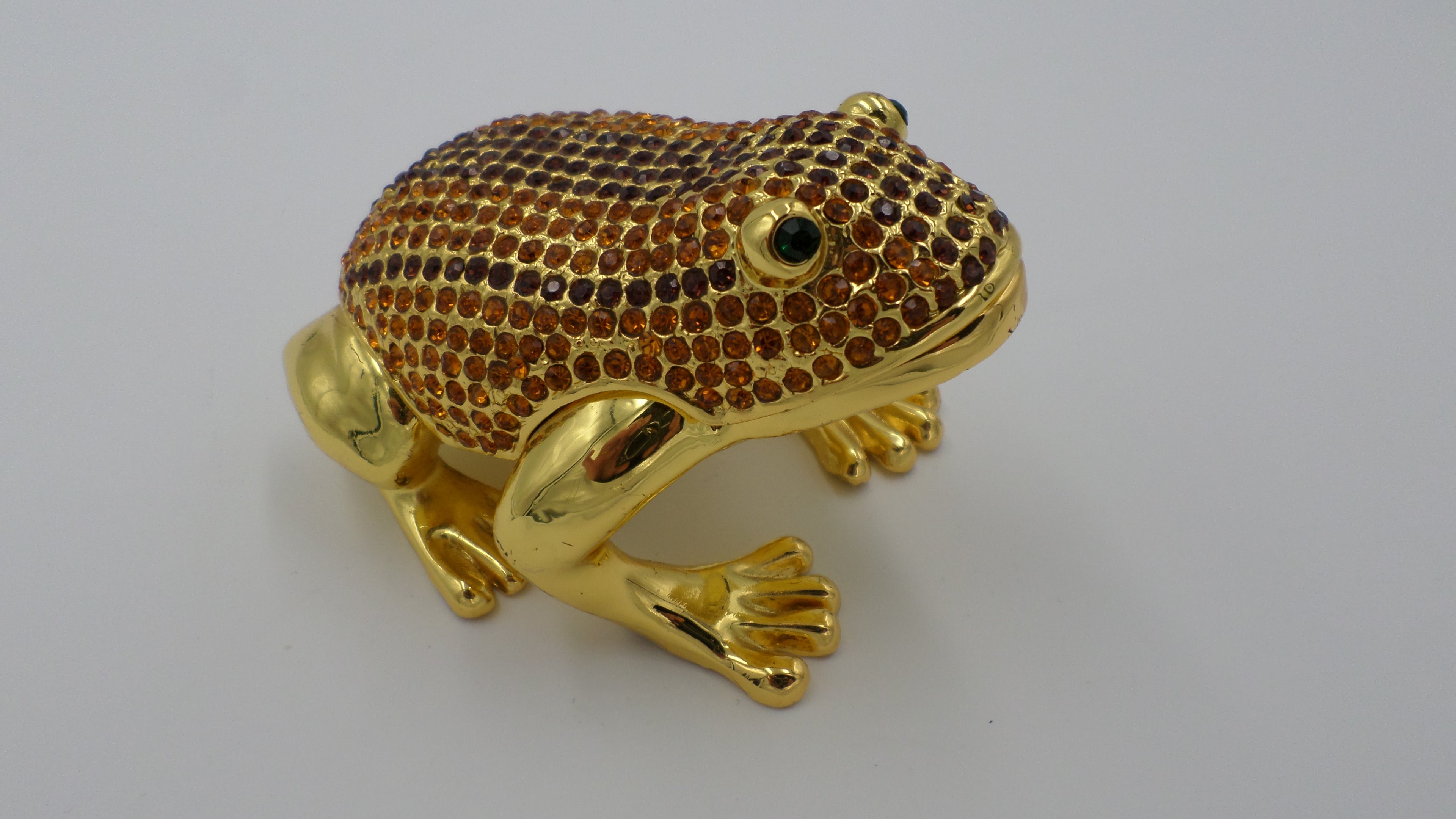 Boite à bijoux métal doré avec cristaux - Charnière pour l'ouverture de partie supérieure