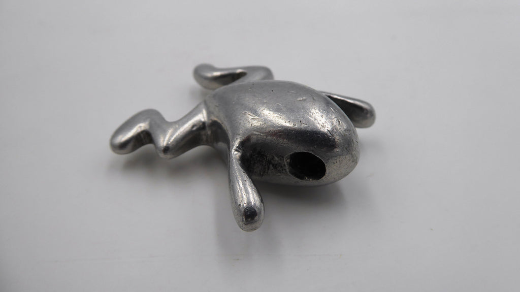 Pendentif grenouille en fonte d'aluminium tête trouée pour passage chaine