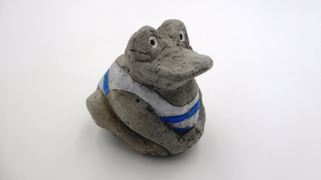 Grenouille en pierre décor marinière