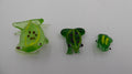 Lot de trois petites grenouilles en verre soufflée