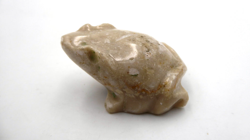 Grenouille en pierre beige