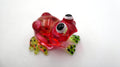 Petite grenouille en verre soufflé rouge