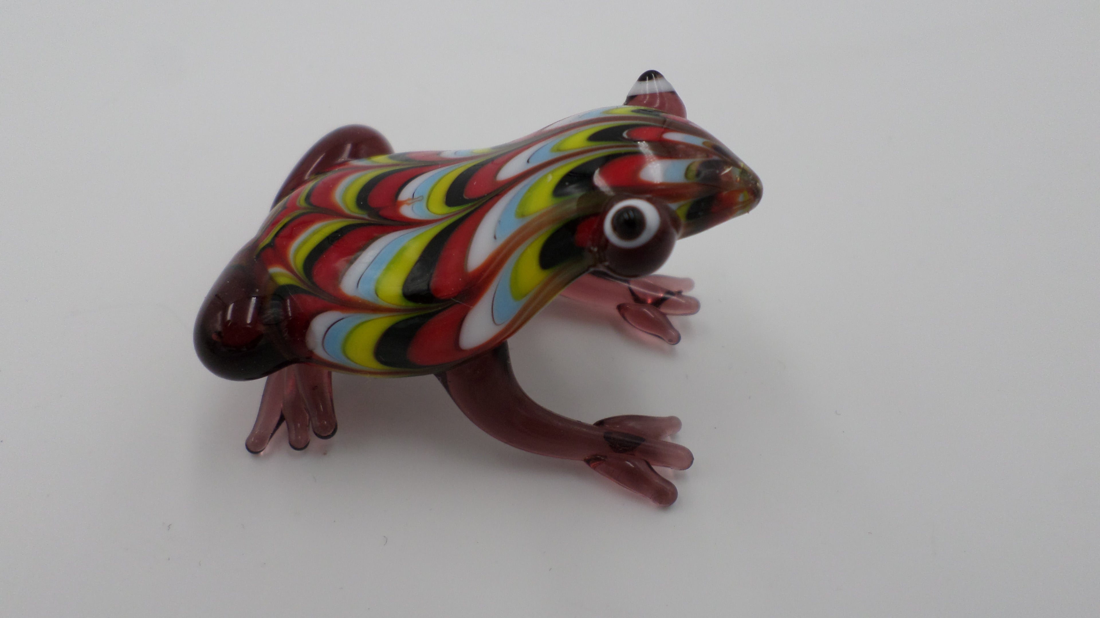 Petite grenouille en verre soufflé bordeaux façon MURANO