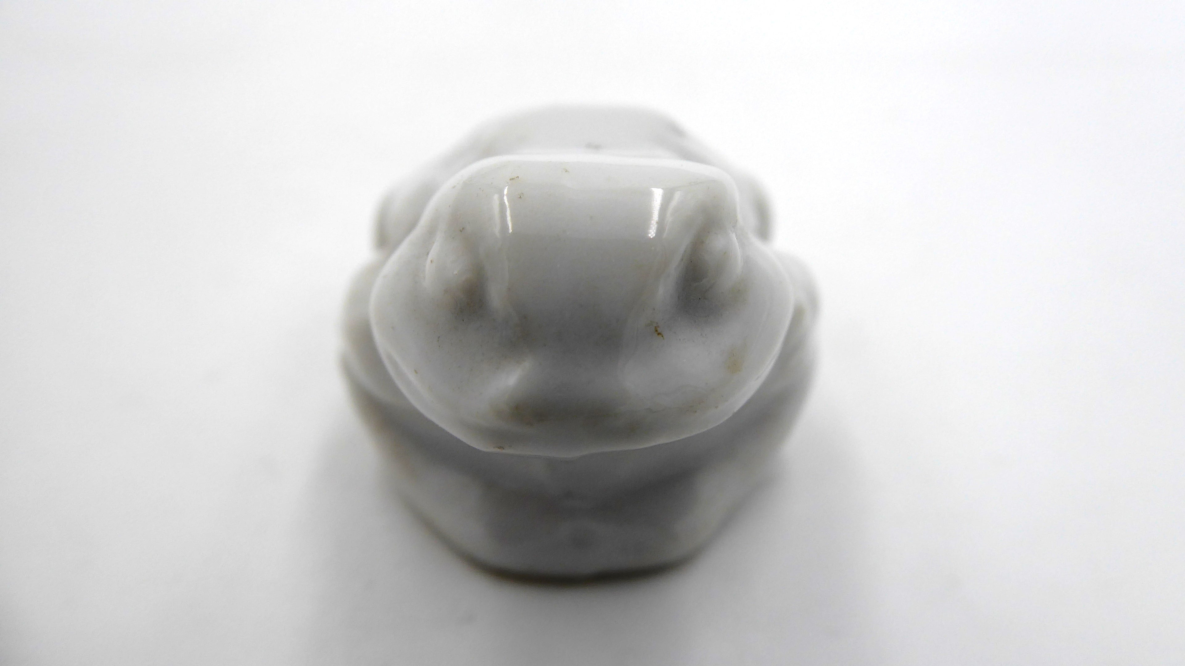 Petite grenouille en céramique blanche