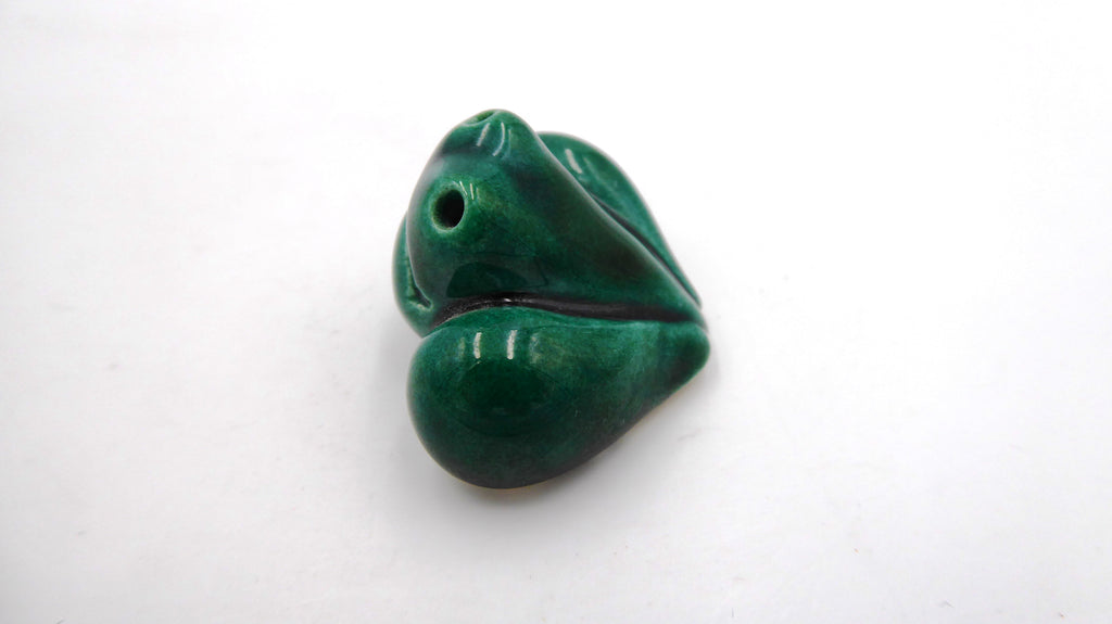 Petite grenouille en céramique verte