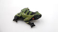 Grenouille en céramique kaki et noir