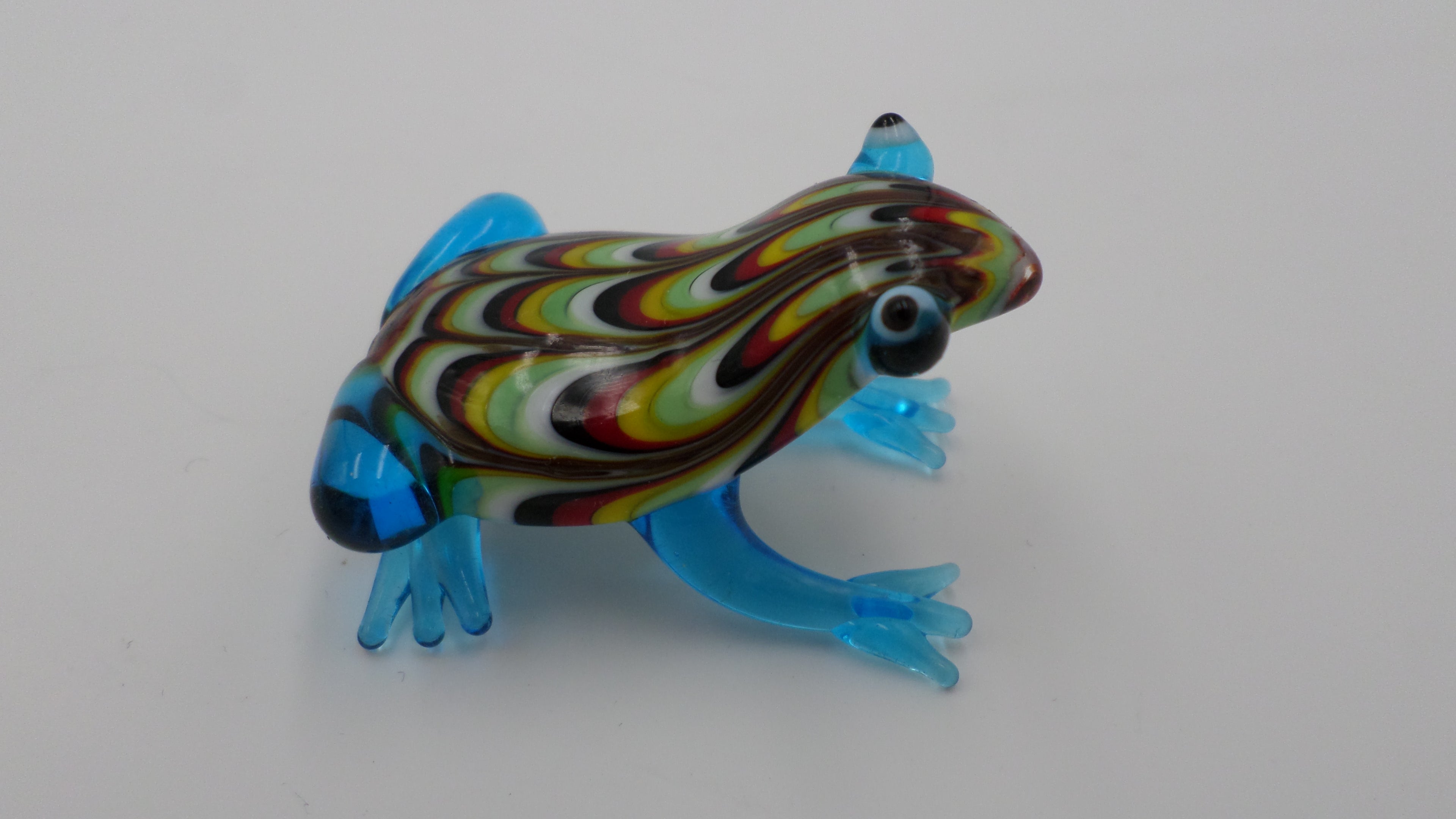 Petite grenouille en verre soufflé turquoise façon MURANO