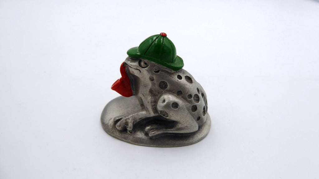 Grenouille en étain décoré signé HUDSON 1982