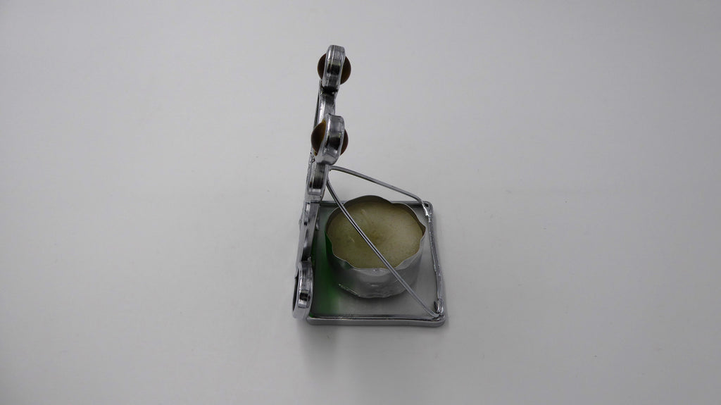 Grenouille en vitrail support bougie