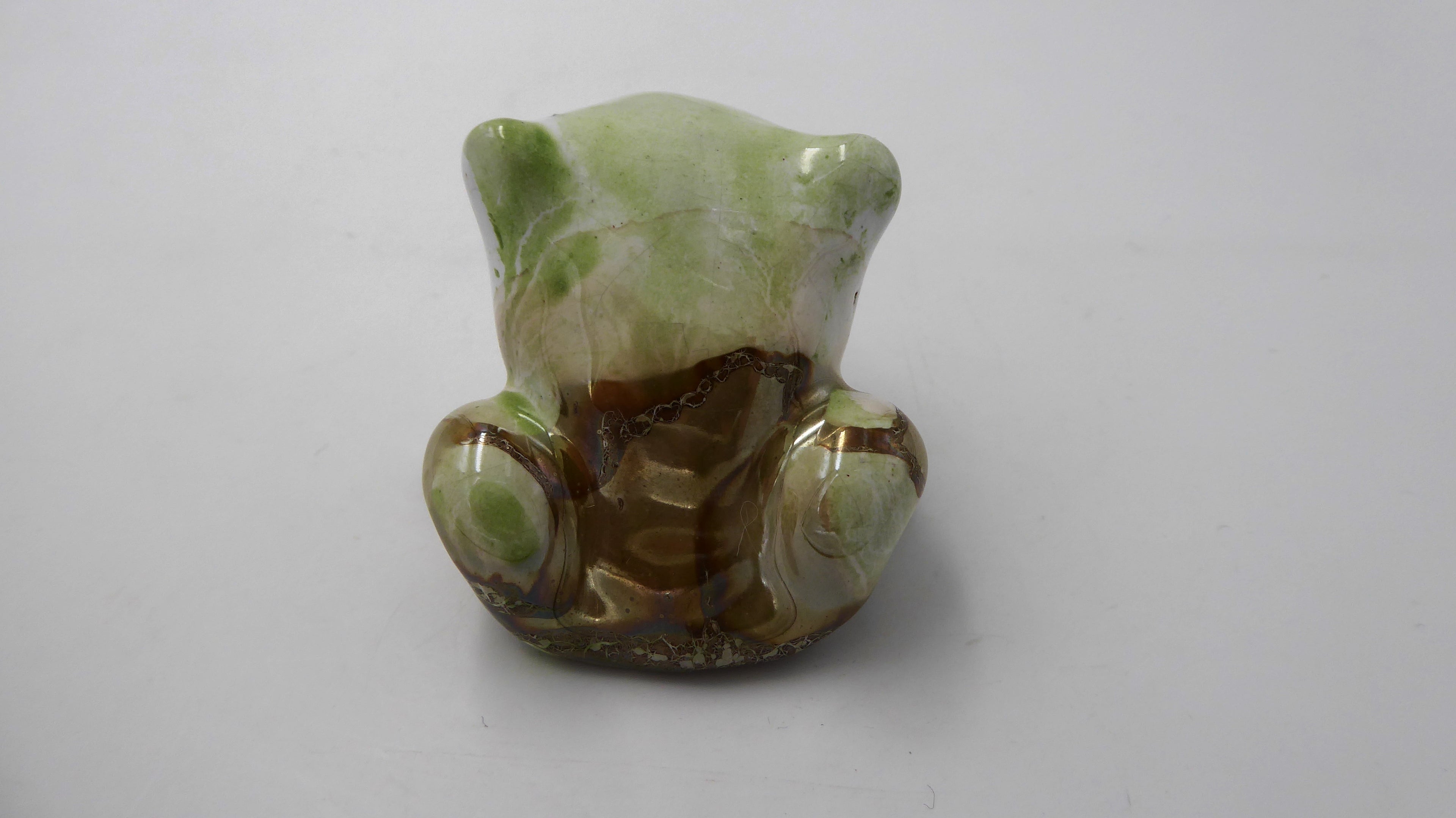 Grenouilles en céramique à tête plate avec effet glaçure