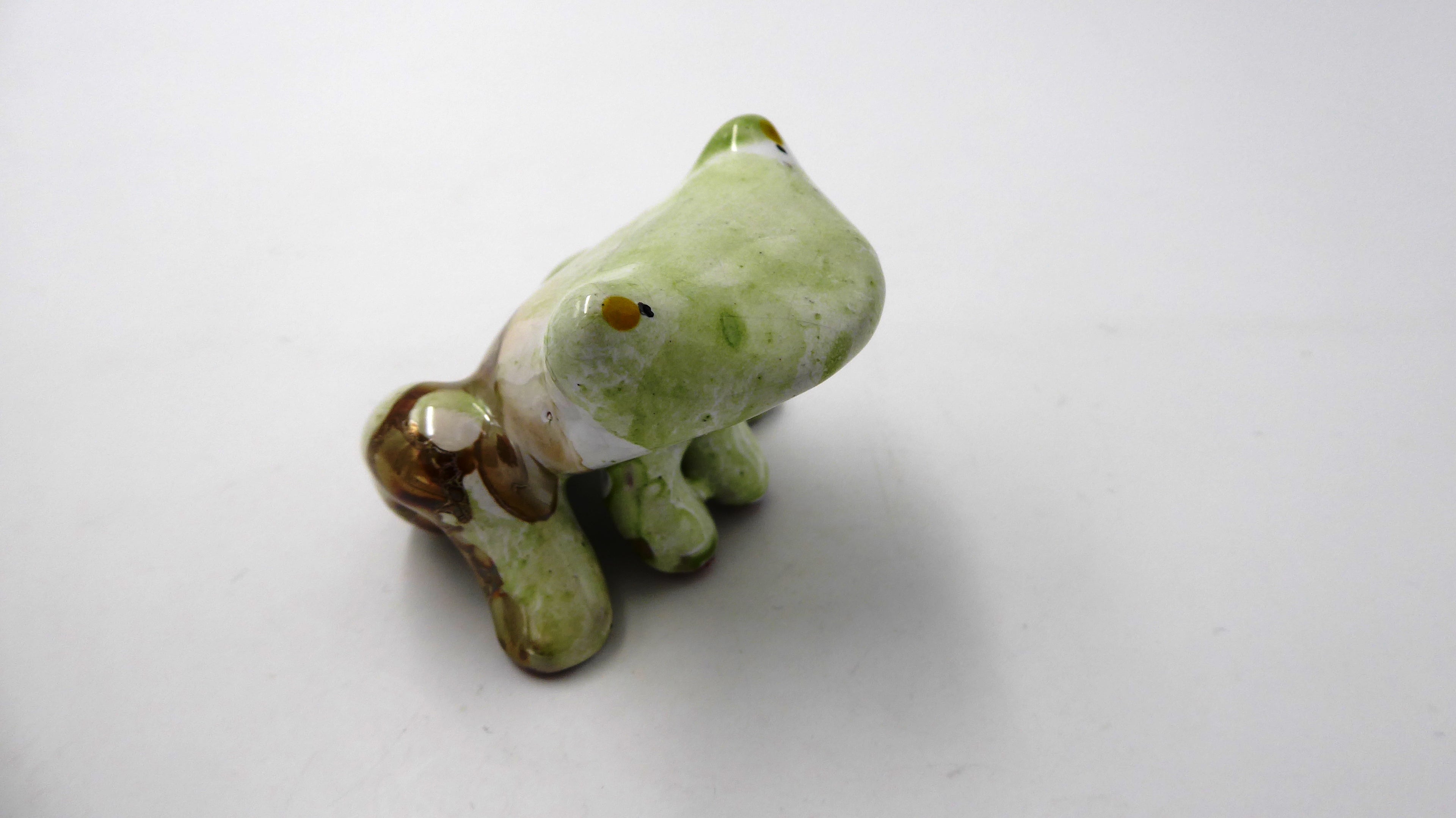 Grenouilles en céramique à tête plate avec effet glaçure