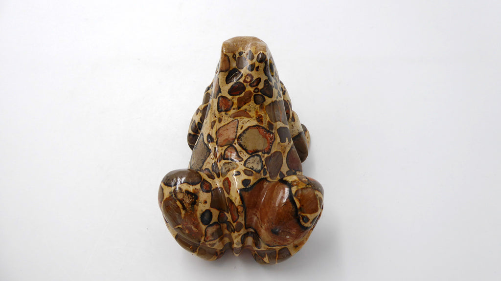 Grenouille en jaspe brèche léopard venant du PEROU