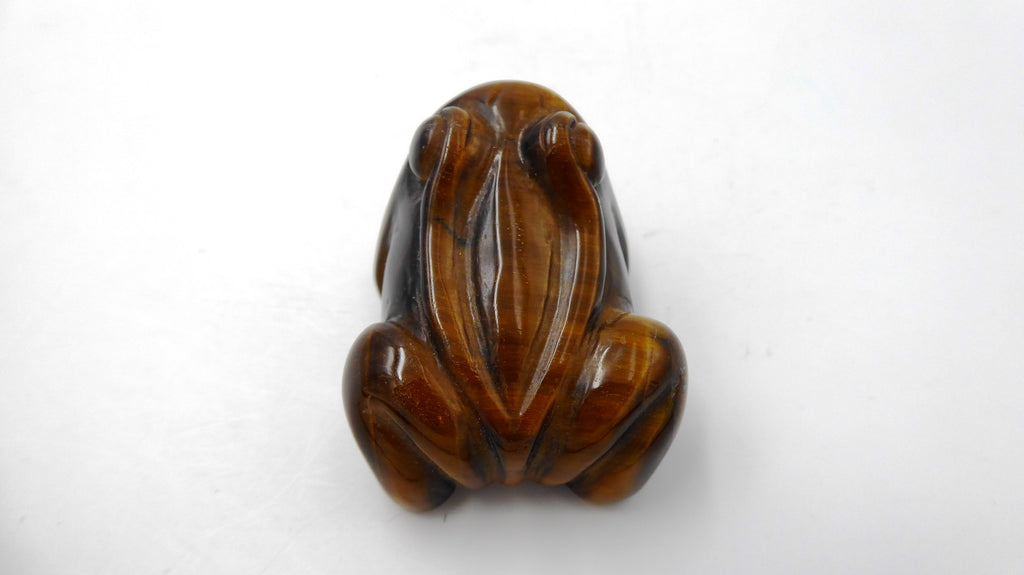 Grenouille en pierre œil de tigre venant d'AFRIQUE DU SUD