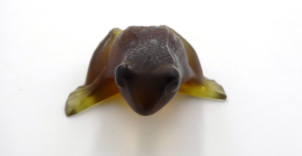 Grenouille sauteuse LALIQUE en cristal nuance doré