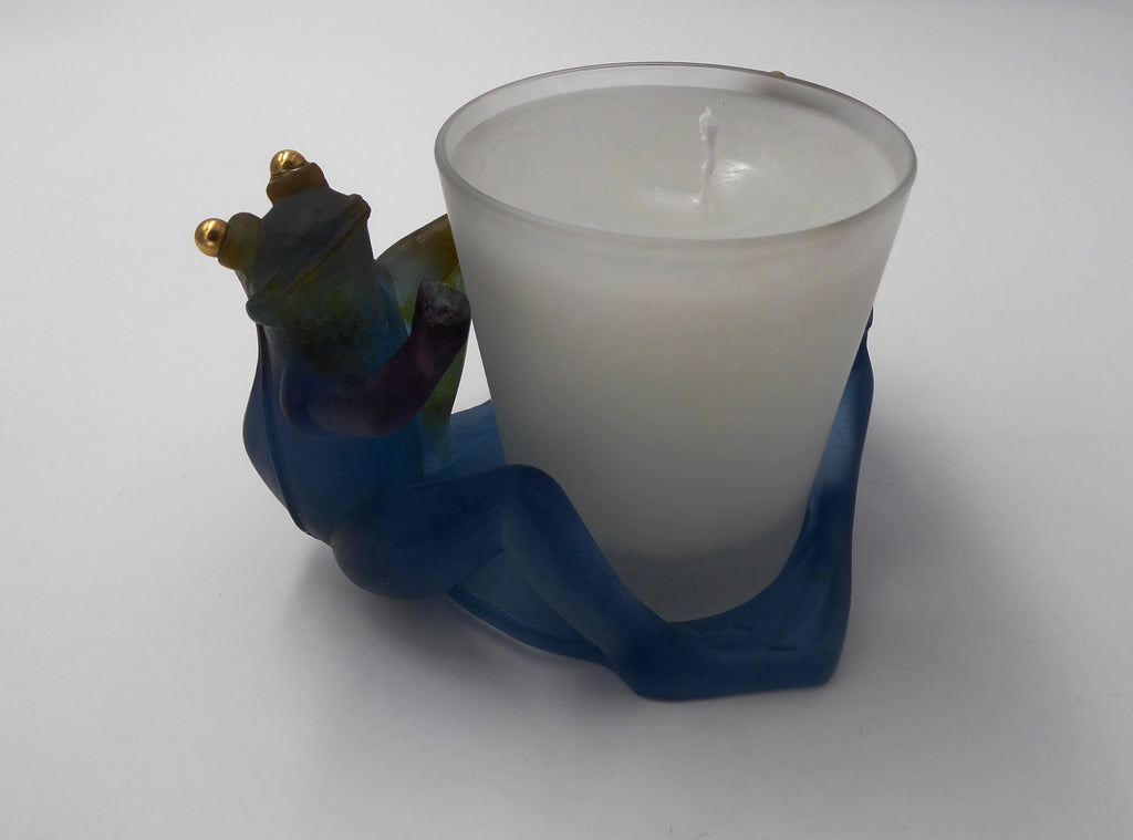 Couple de grenouilles assises - Bougeoir DAUM