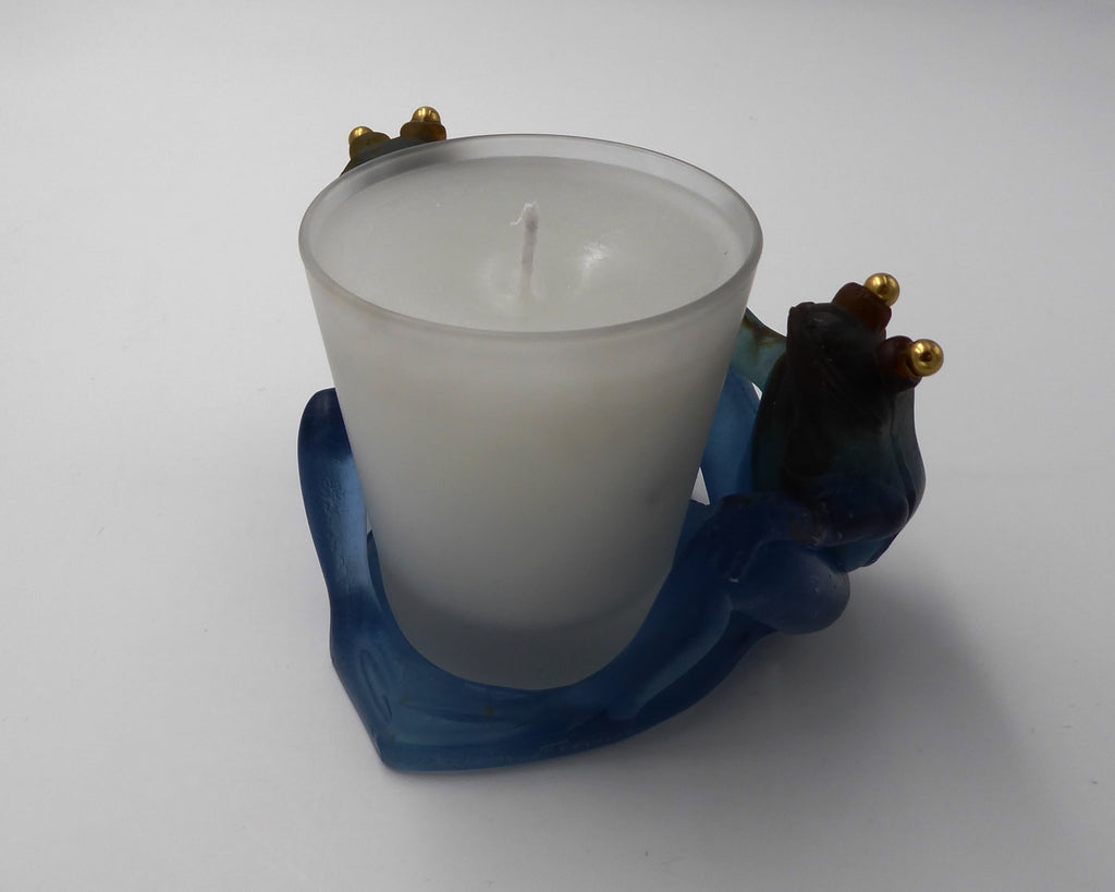 Couple de grenouilles assises - Bougeoir DAUM