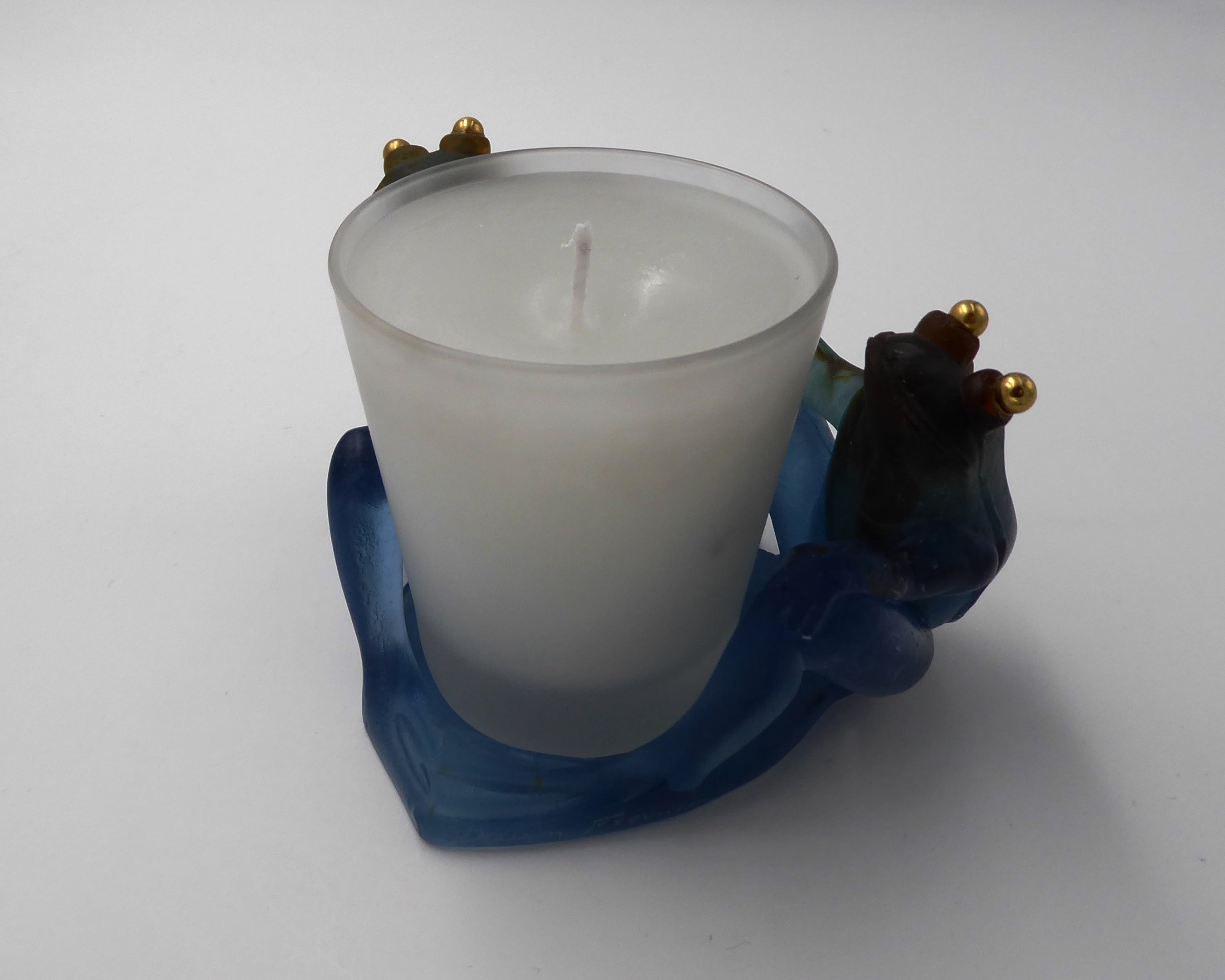 Couple de grenouilles assises - Bougeoir DAUM