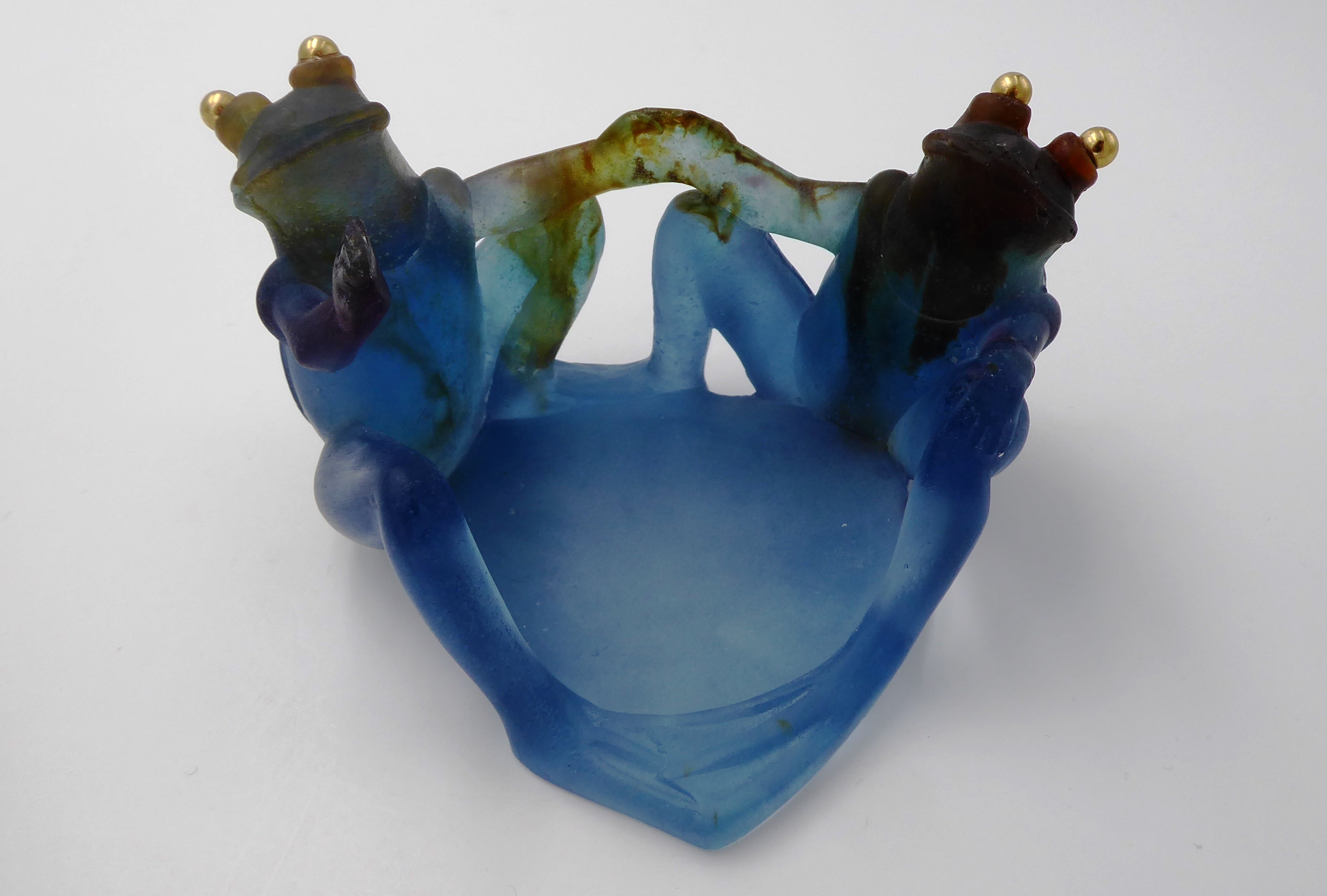 Couple de grenouilles assises - Bougeoir DAUM