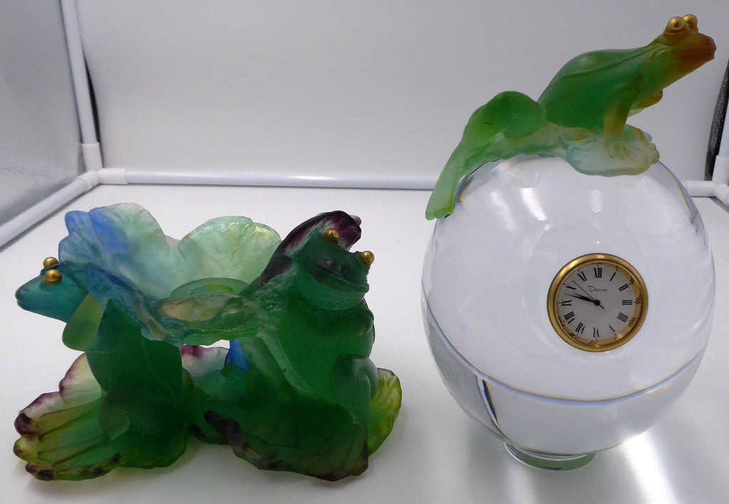 Horloge de bureau DAUM aux quatre grenouilles