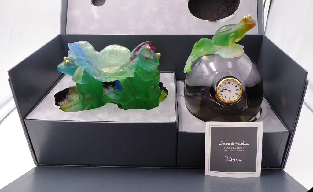 Horloge de bureau DAUM aux quatre grenouilles