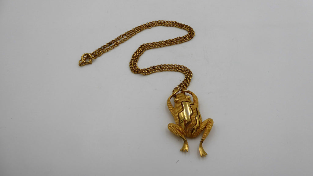 Collier grenouille en plaqué or de marque CROW TRIFARI