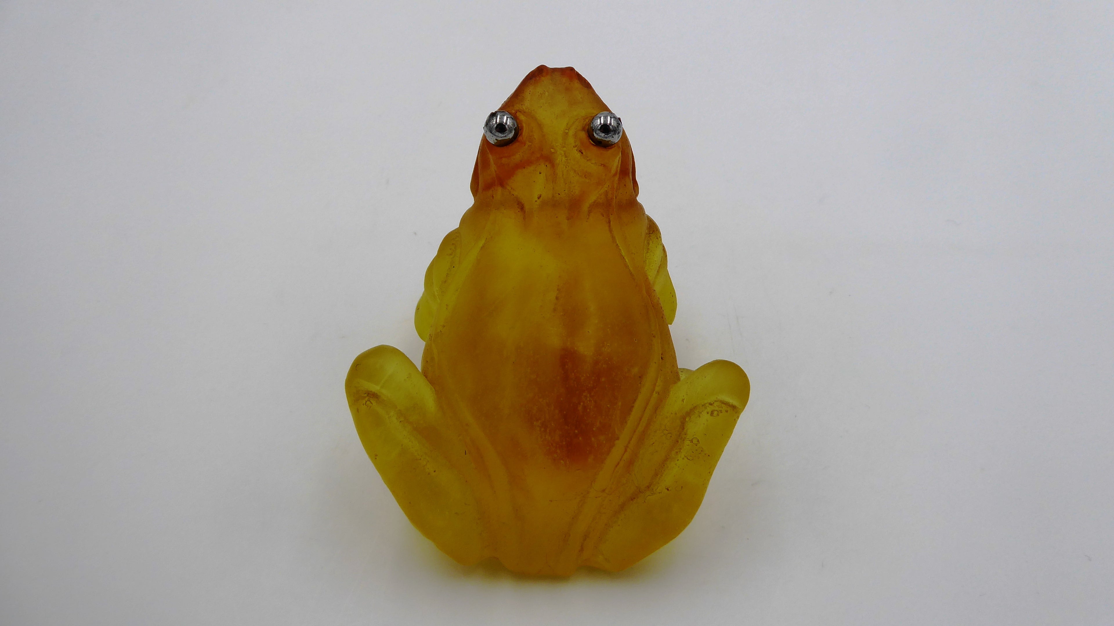 Grenouille DAUM aux yeux chromés