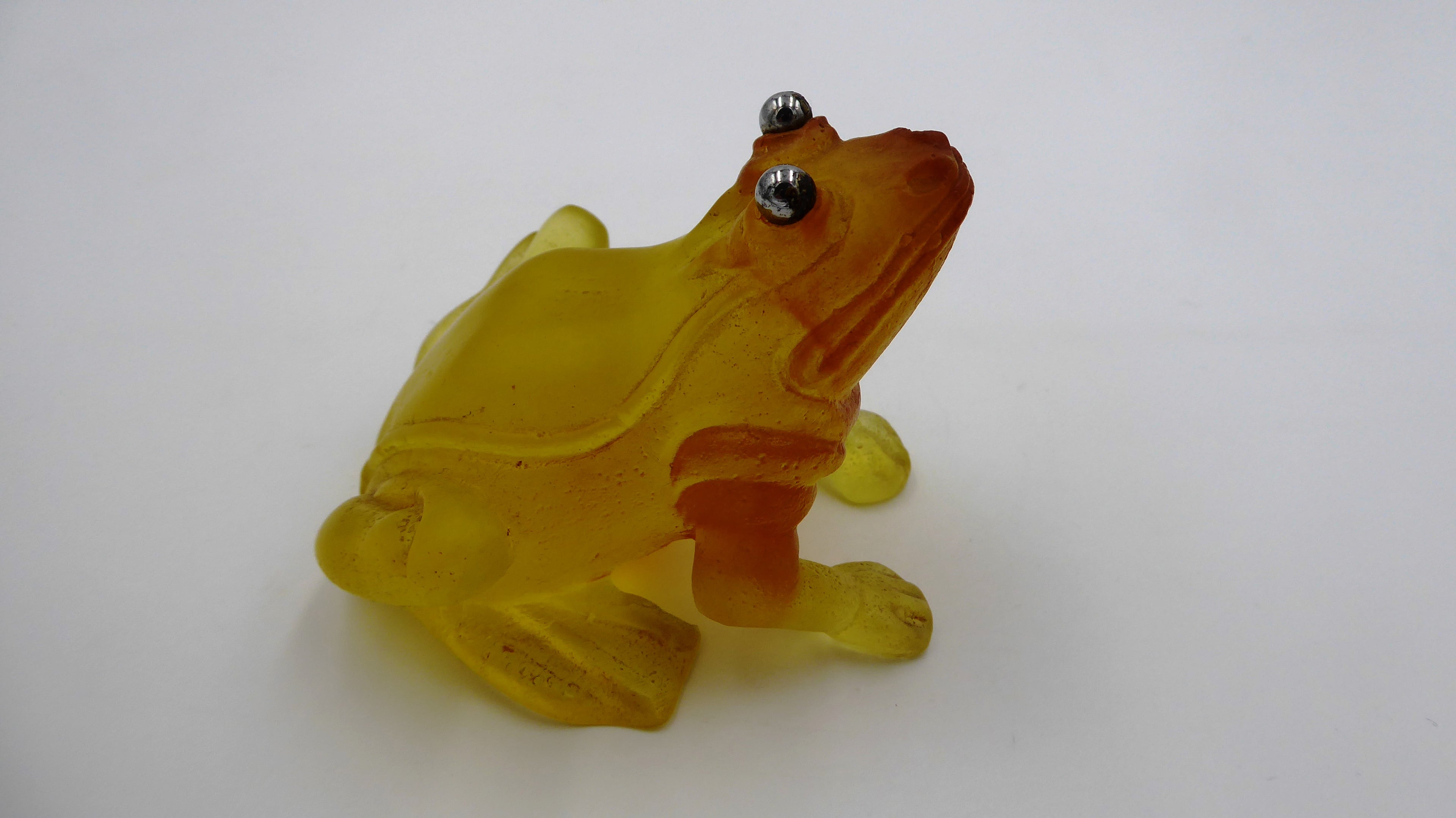 Grenouille DAUM aux yeux chromés