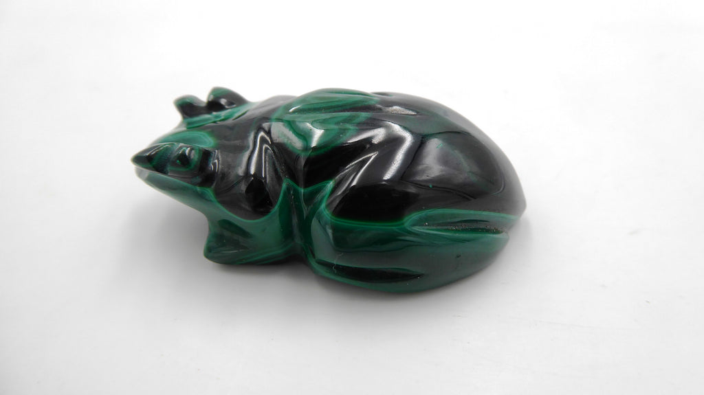 Petite grenouille en malachite achetée à La réunion