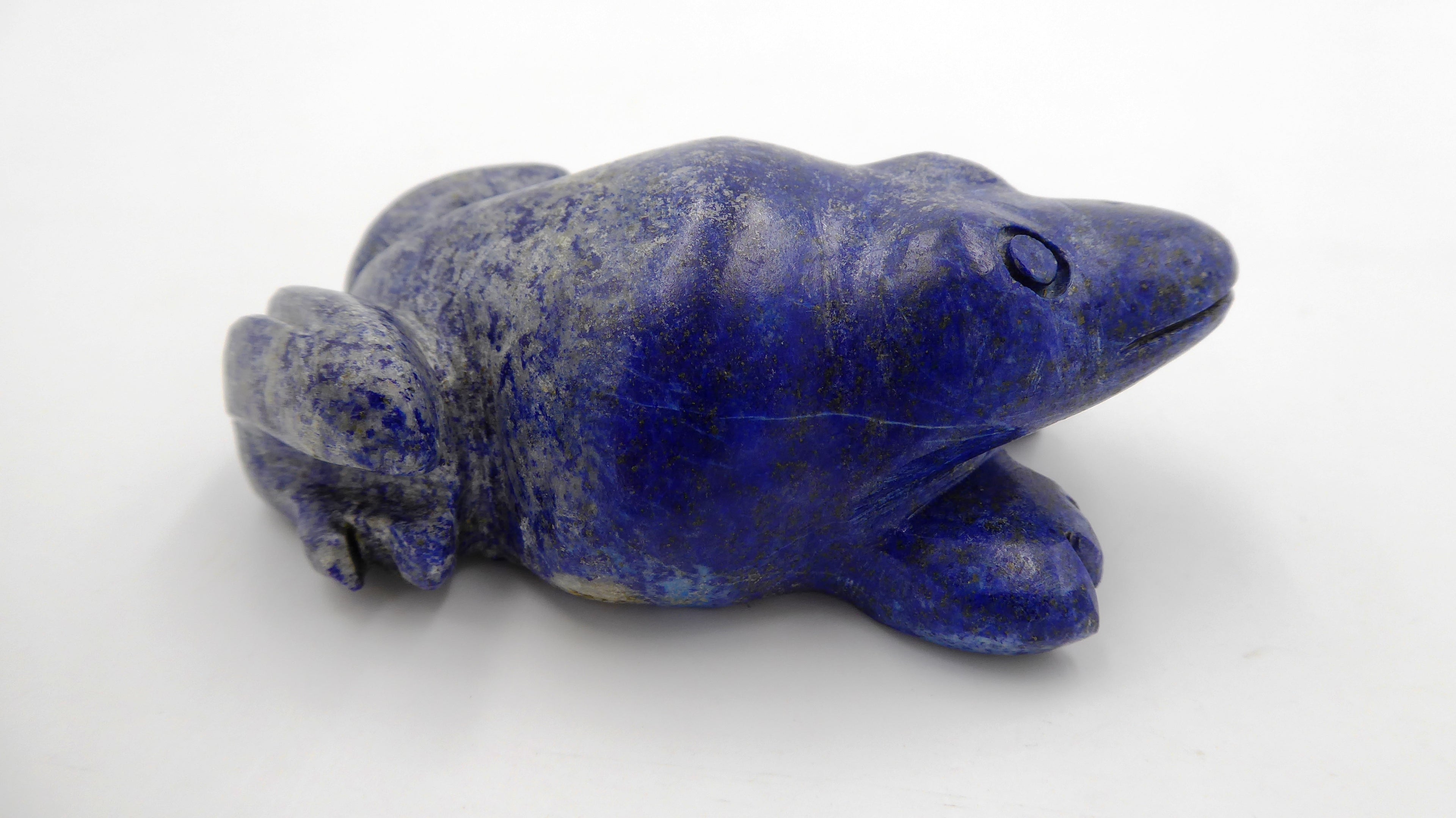 Grenouille de bonne taille en Lapis-Lazuli