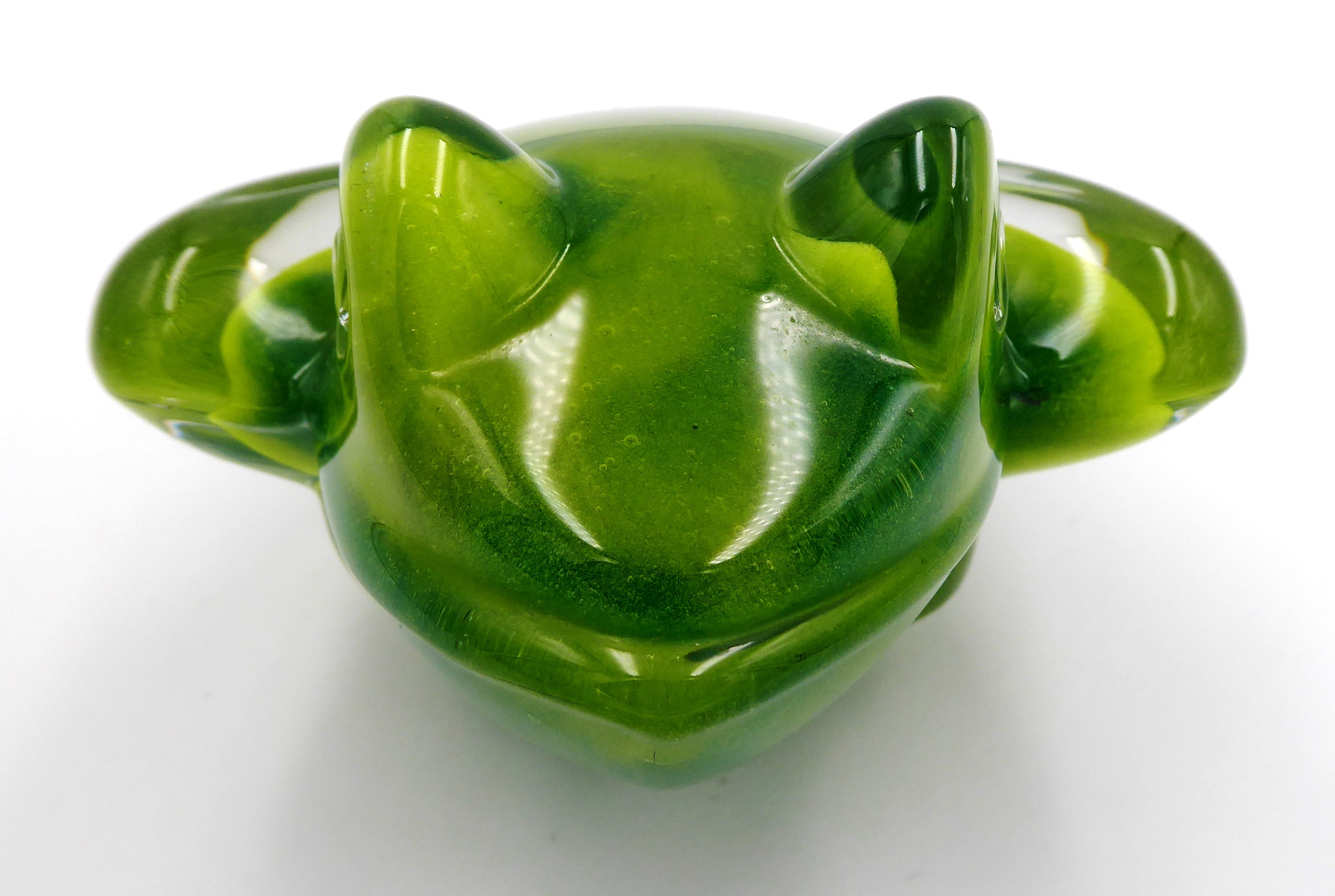 Grosse grenouille DAUM en cristal vert