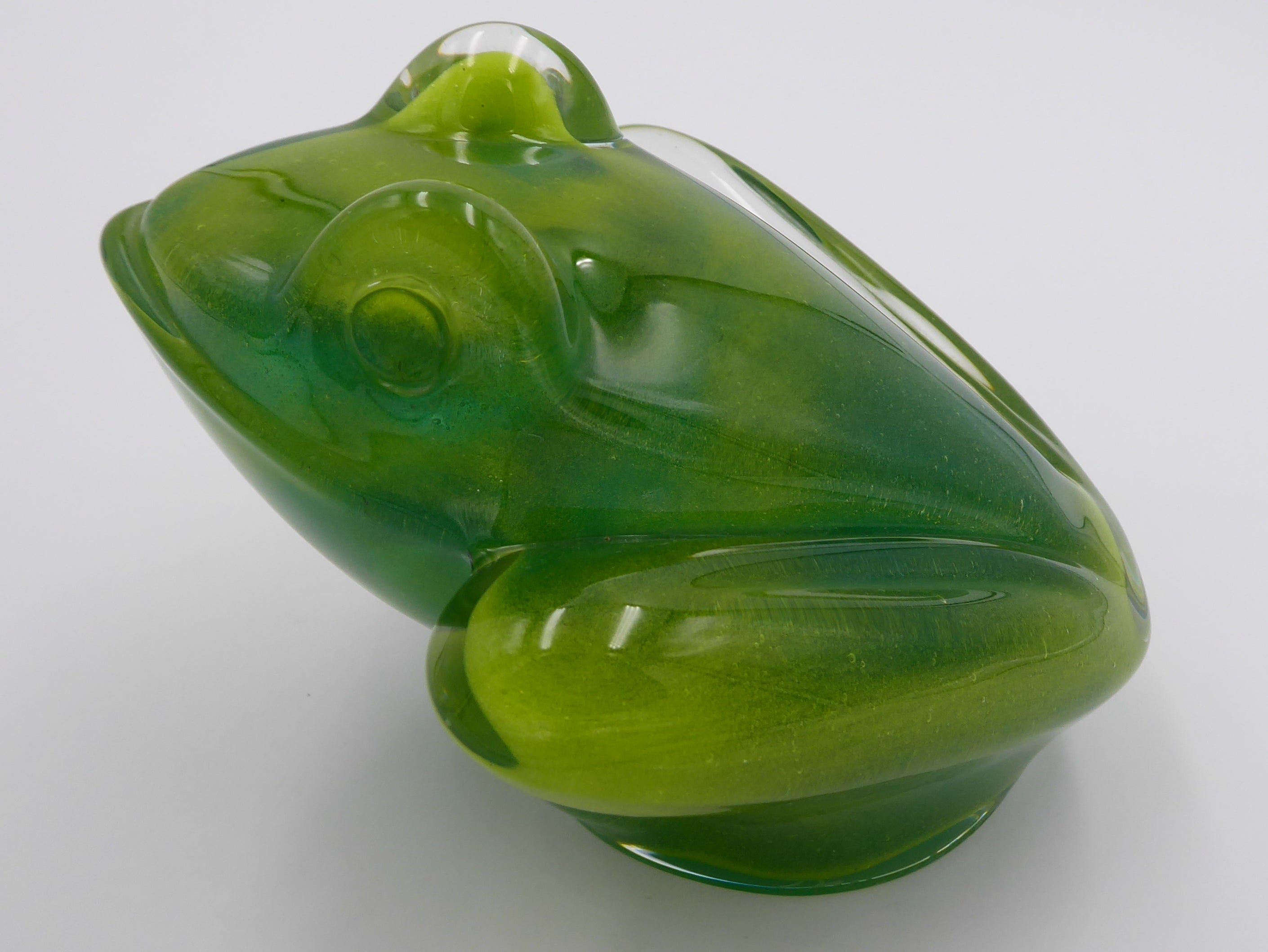 Grosse grenouille DAUM en cristal vert
