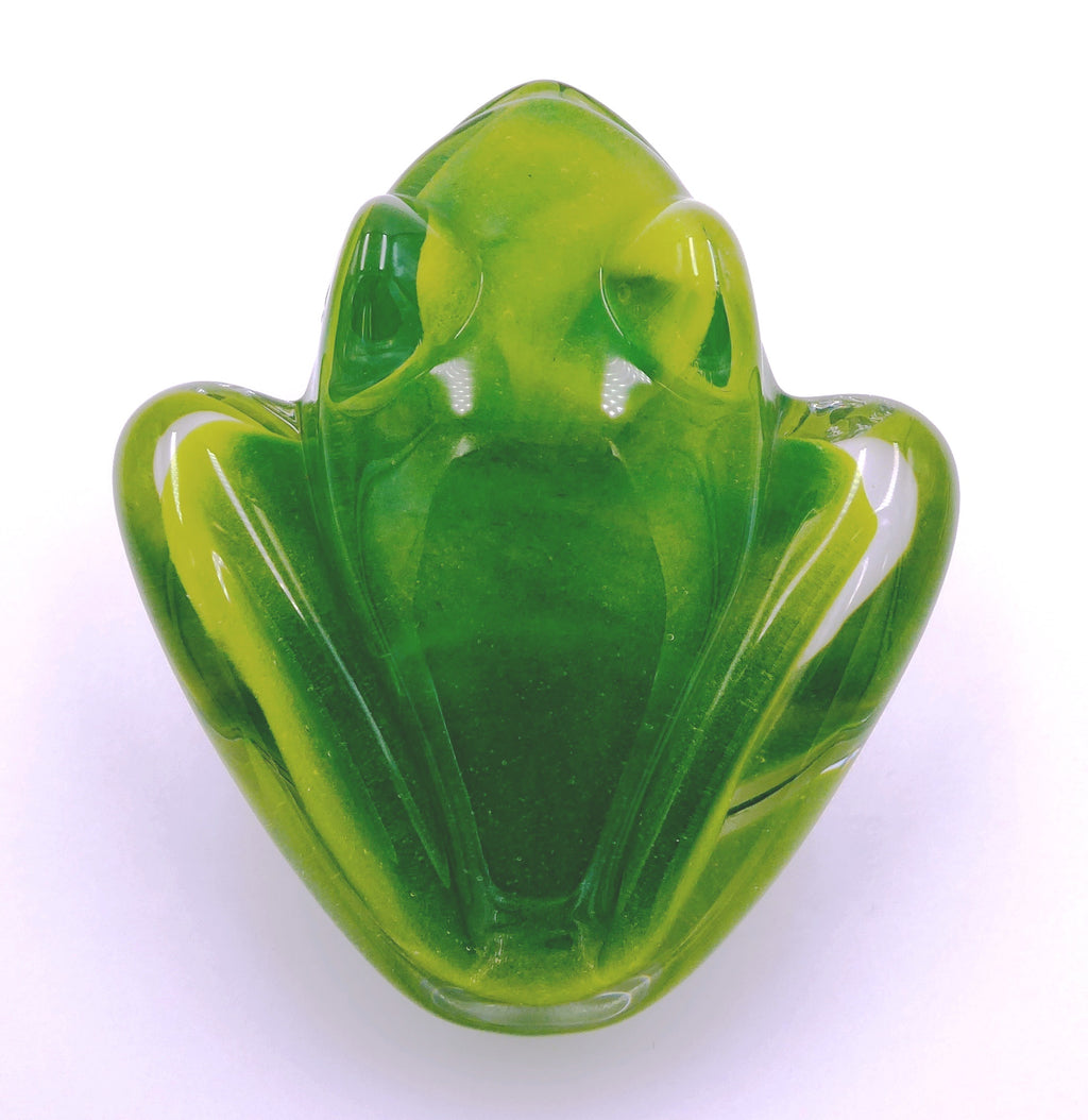 Grosse grenouille DAUM en cristal vert