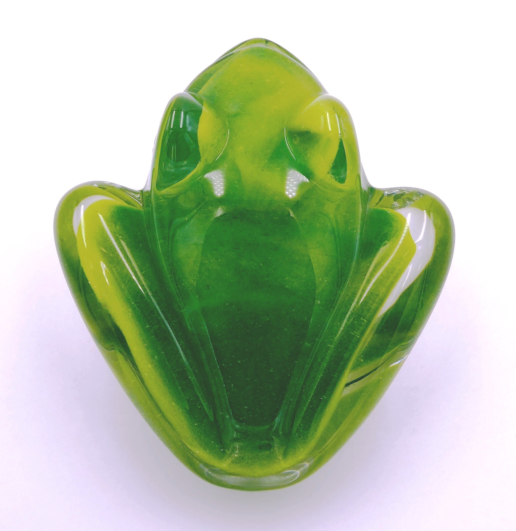 Grosse grenouille DAUM en cristal vert