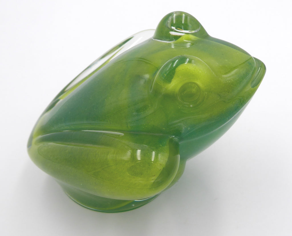 Grosse grenouille DAUM en cristal vert