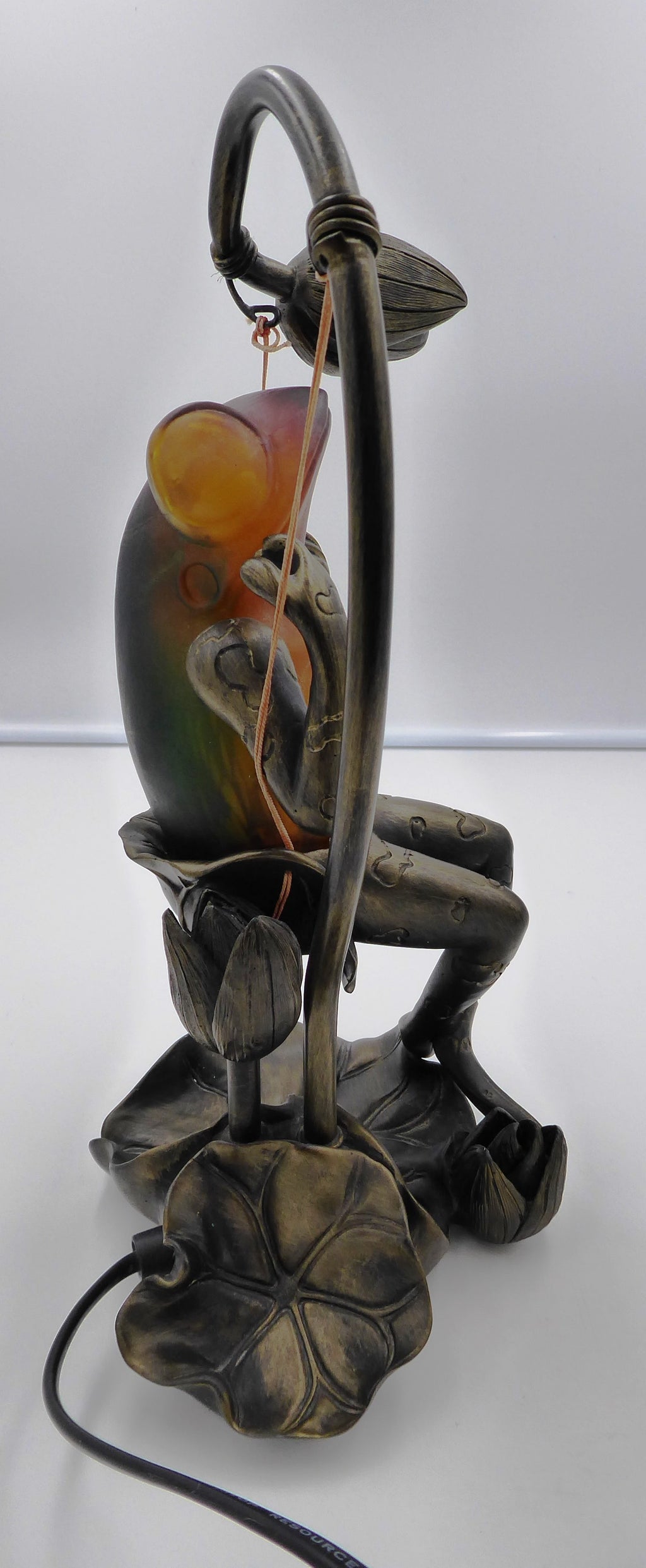 Superbe lampe grenouille pâte de verre